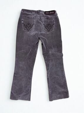 Vtg Y2K Suko Jeans Grey Low Rise Bootcut Corduroys Mcbling Back Pockets Size M